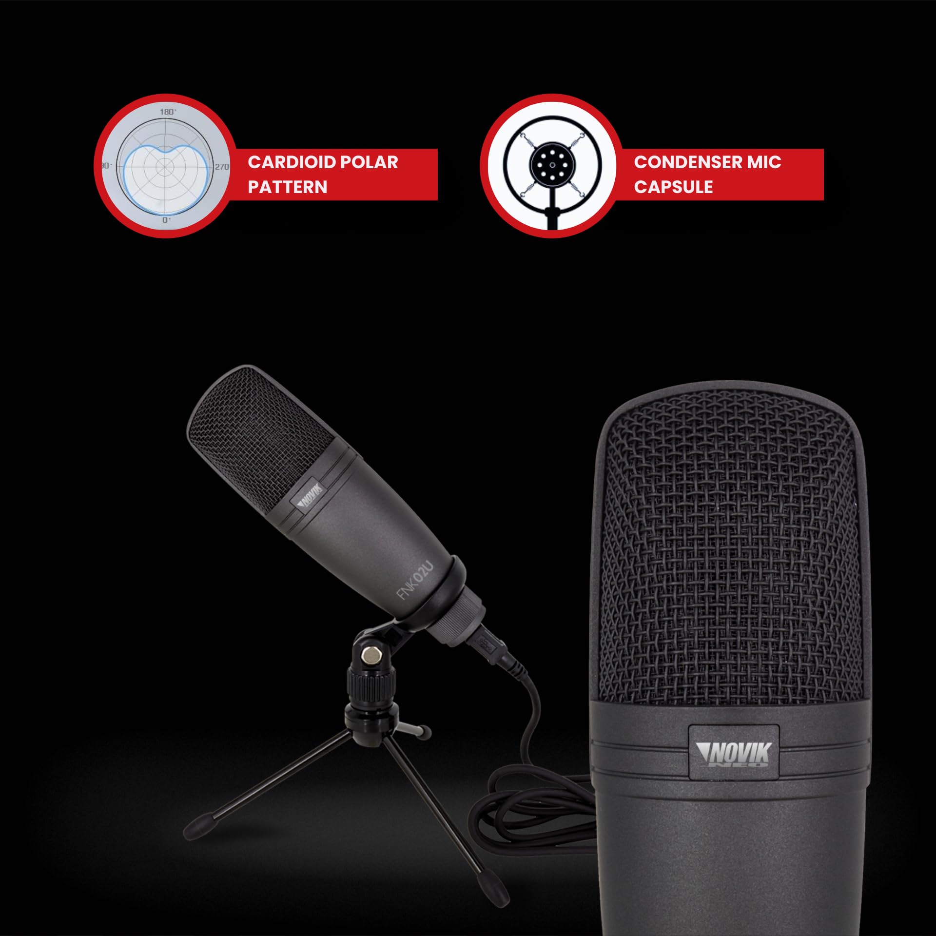 Micrófono de condensador USB Novik Neo FNK 02U